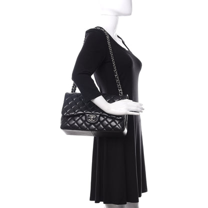 Chanel Lambskin Quilted Jumbo Double Flap Black 2 of 17