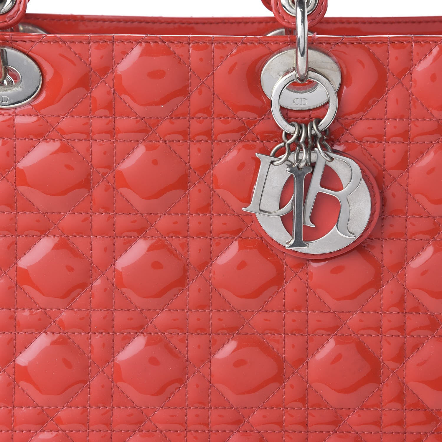 Christian Dior Patent Cannage Large Lady Dior Red 9 of 9