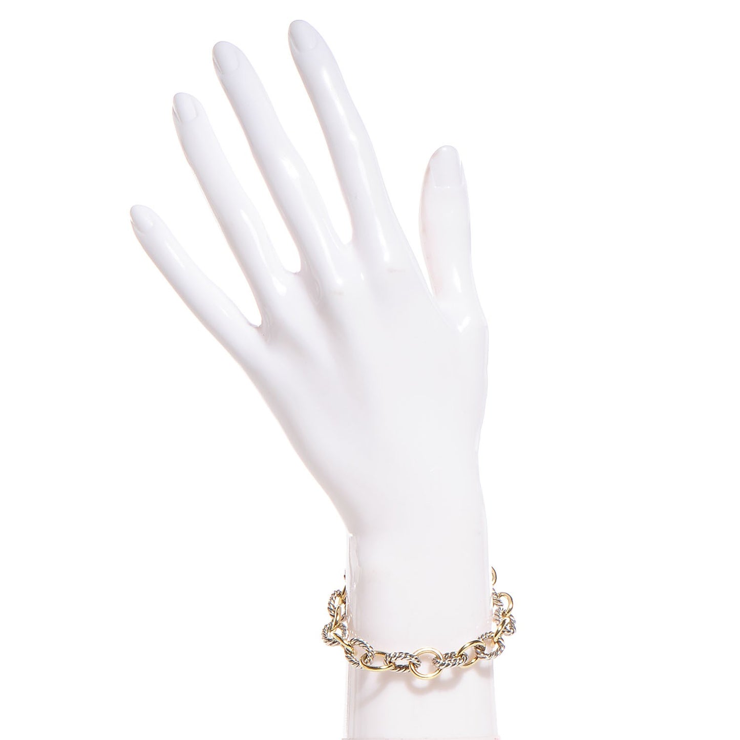 Sterling Silver 18K Yellow Gold 10mm Medium Oval Link Bracelet