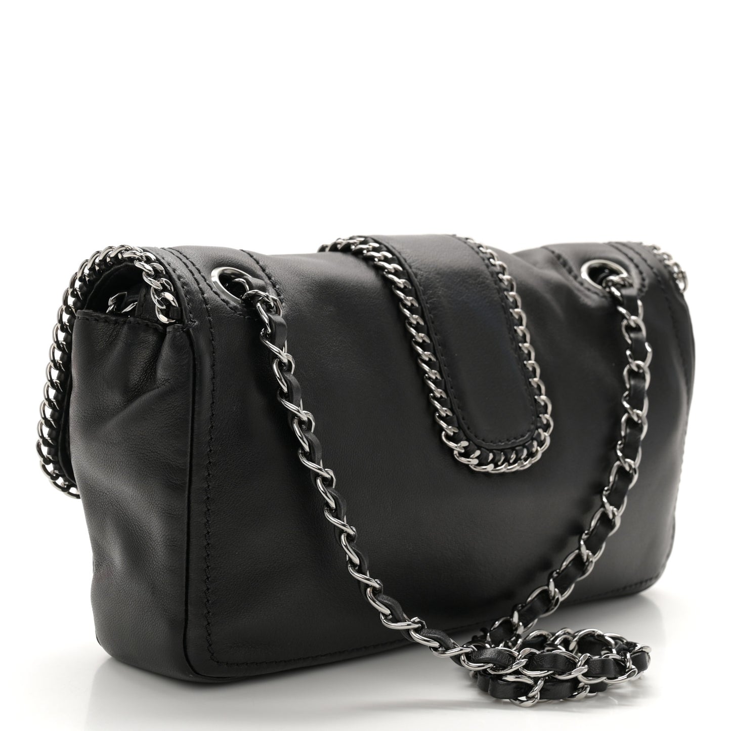 Lambskin Medium Madison Flap Black