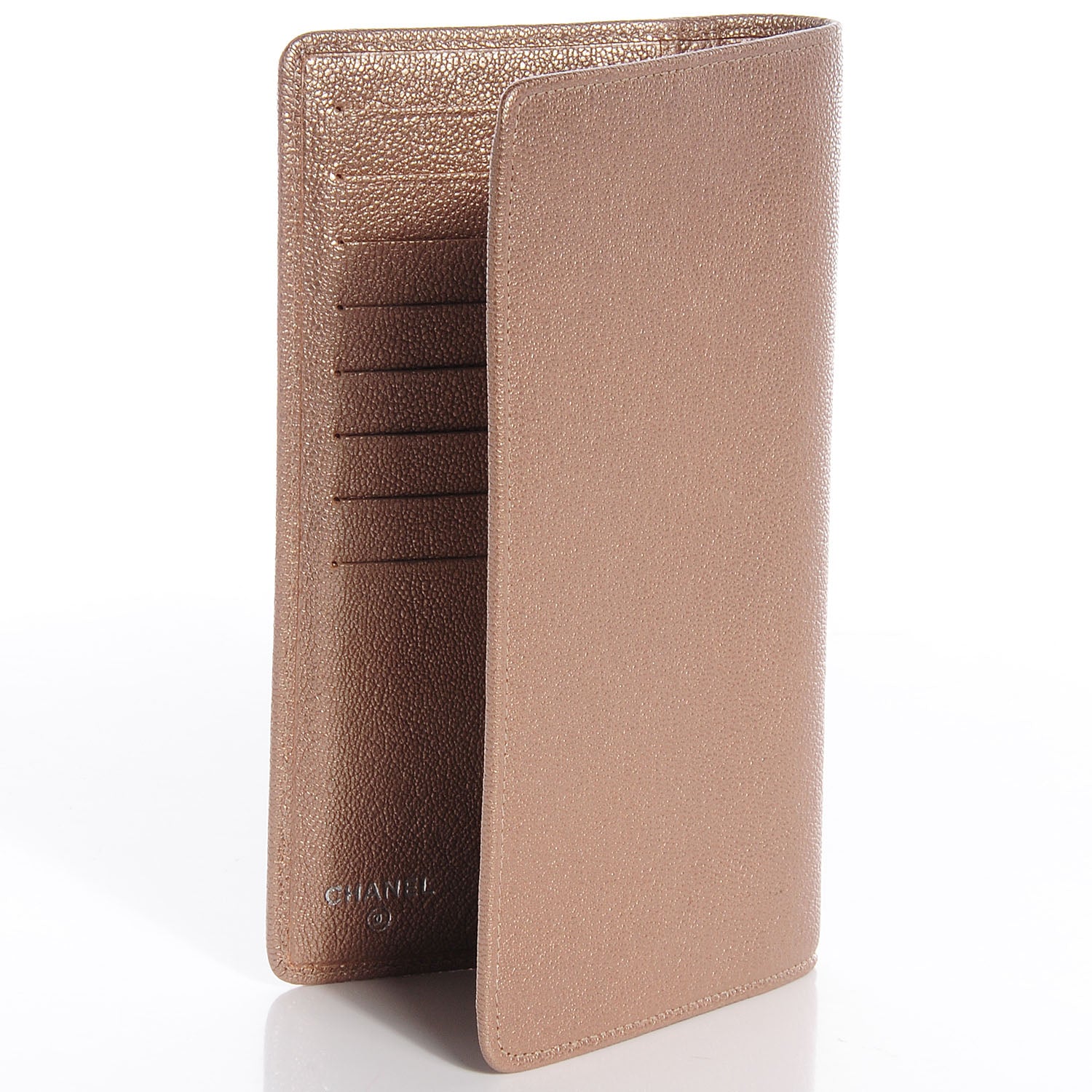 Chanel Metallic Calfskin Yen Wallet Gold 3 of 9