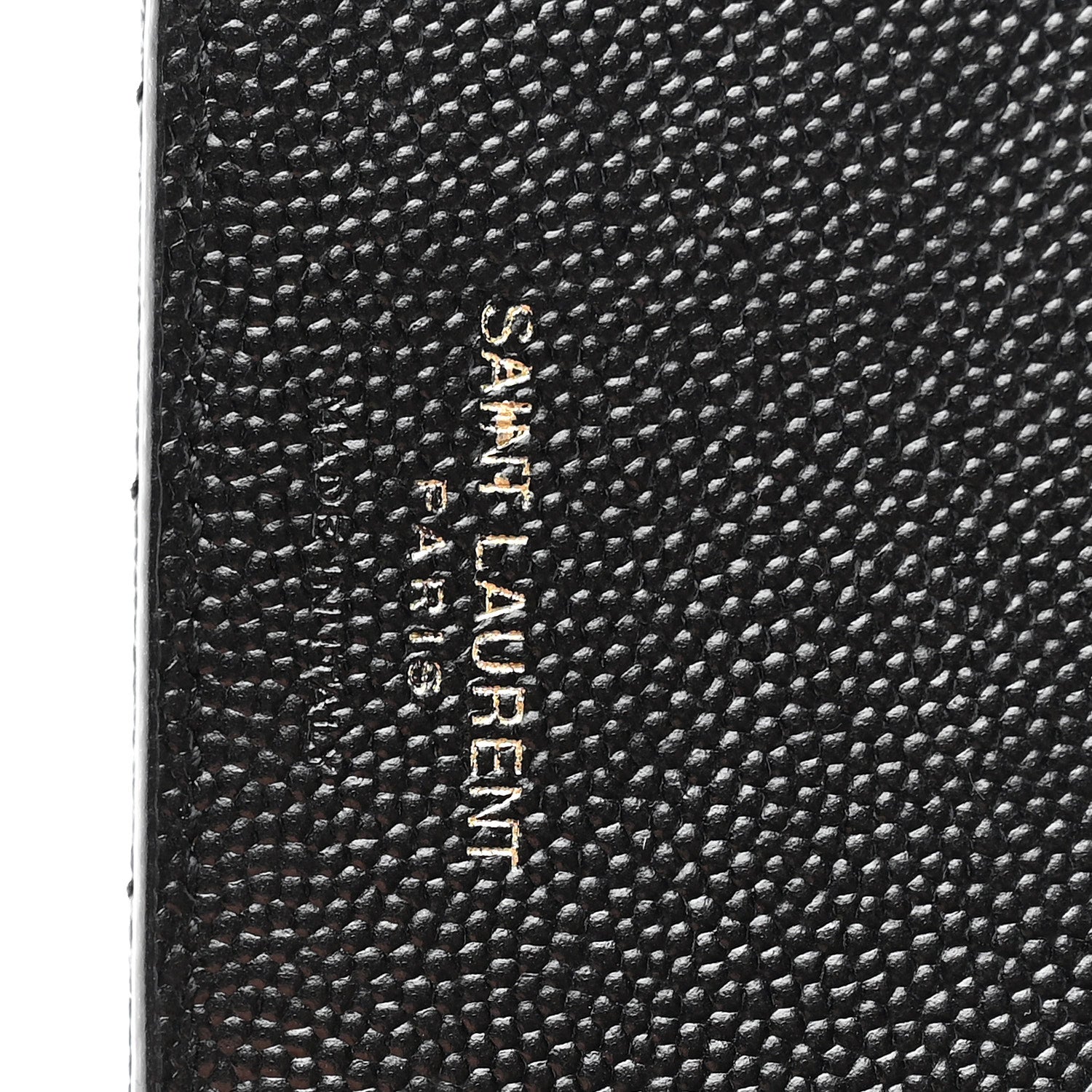 Saint Laurent Grain De Poudre Matelasse Chevron Monogram Zipped Card Case Black 6 of 7