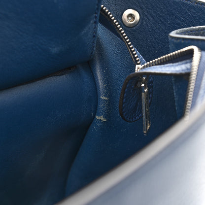 Celine Drummed Calfskin Suede Medium Trapeze Navy 11 of 16