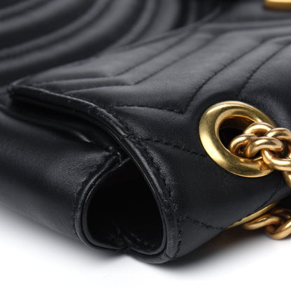 Gucci Calfskin Matelasse Medium GG Marmont Shoulder Bag Black 14 of 15