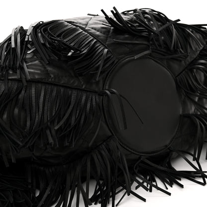 Chanel Lambskin Quilted Western Baluchon Fringe Bag Black 9 of 10