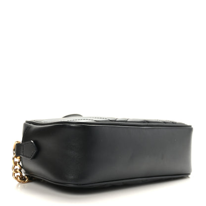 Gucci Calfskin Matelasse Small GG Marmont Chain Shoulder Bag Black 4 of 9