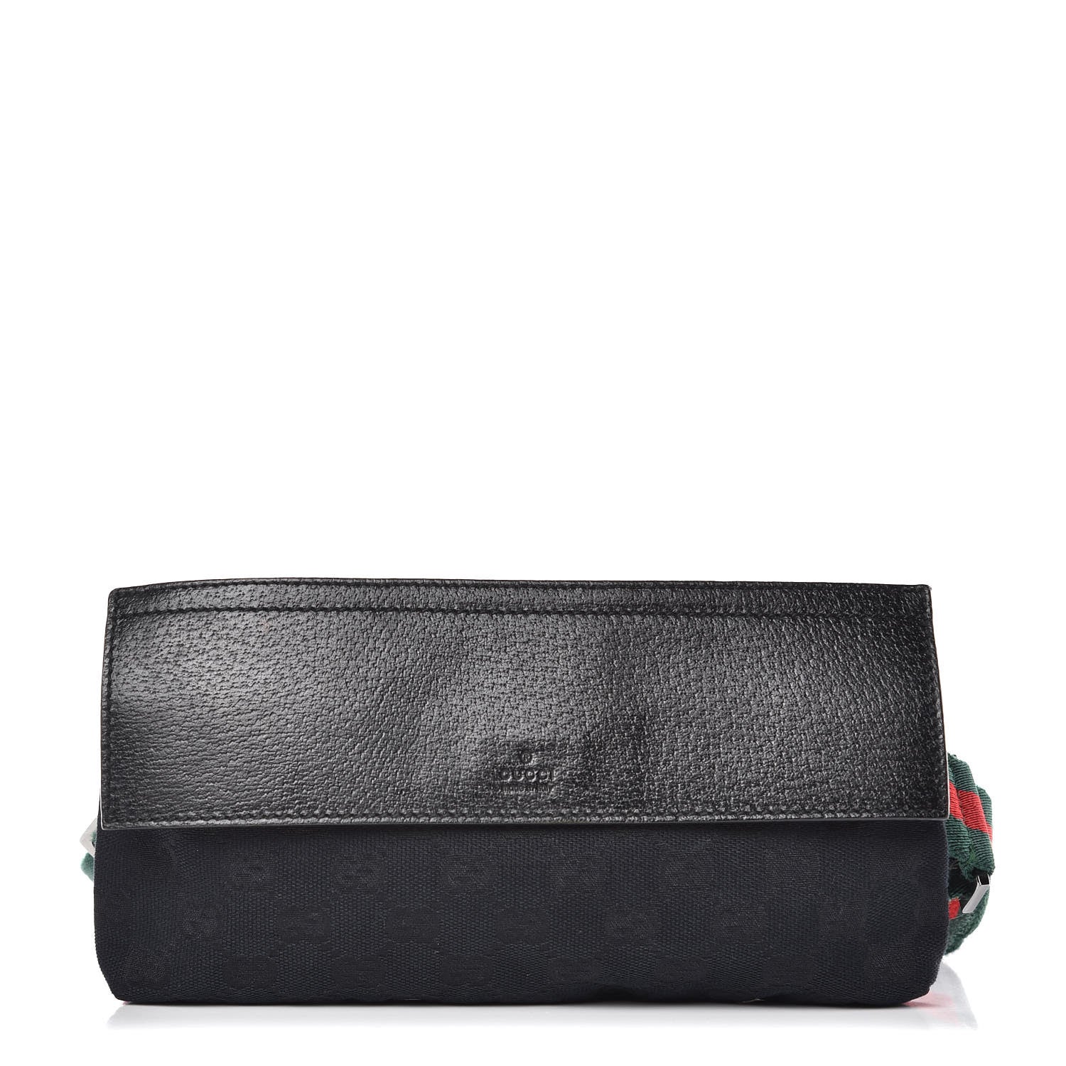 Gucci Monogram Web Belt Pouch Bag Black 1 of 10