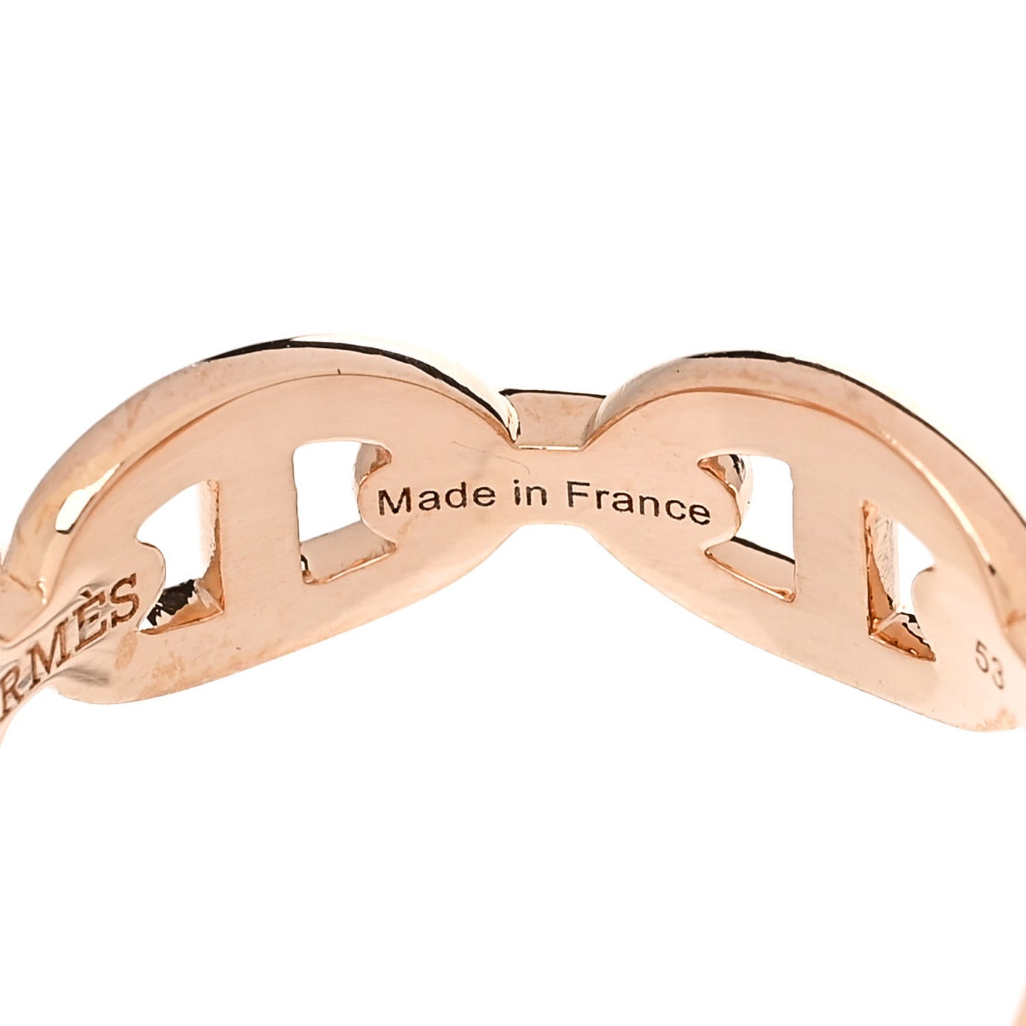 18K Rose Gold PM Chaine d'Ancre Enchainee Ring 53 6.5