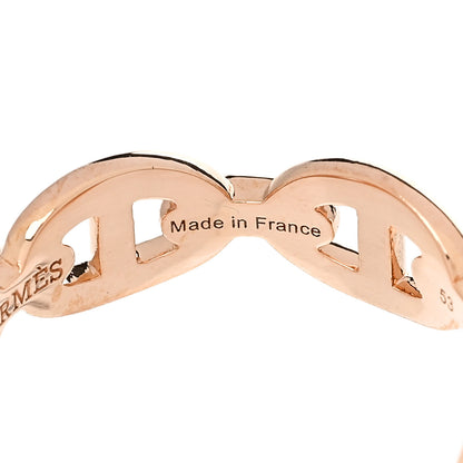 Hermes 18K Rose Gold PM Chaine d'Ancre Enchainee Ring 53 6.5 8 of 9