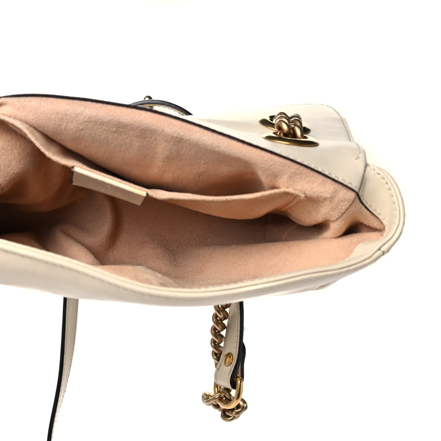 Calfskin Matelasse Mini GG Marmont Shoulder Bag White