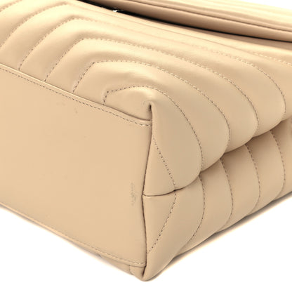 Saint Laurent Calfskin Y Quilted Monogram Medium Loulou Chain Satchel Nude Powder 9 of 10