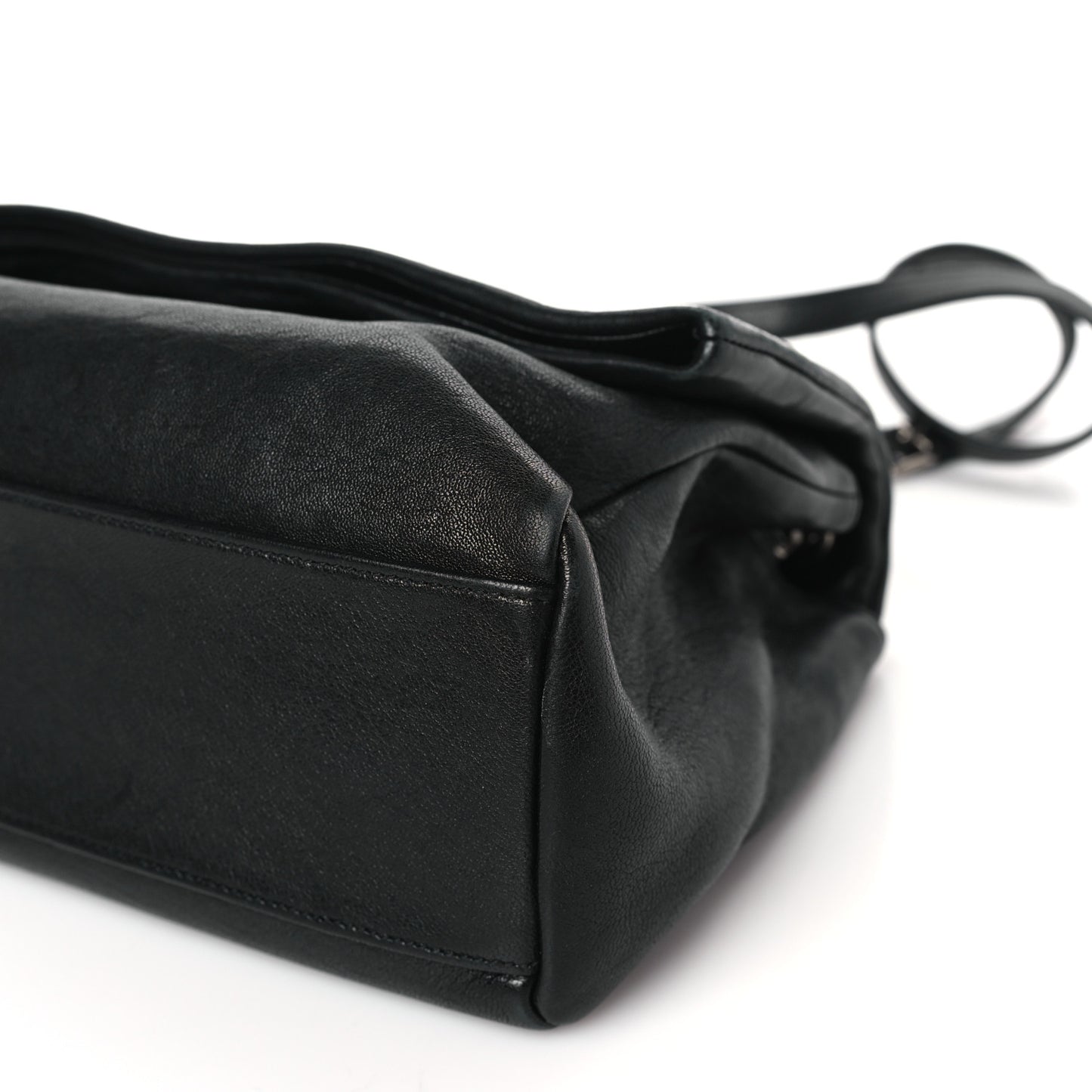 Sheepskin Medium West Hollywood Monogram Fold-Over Bag Black