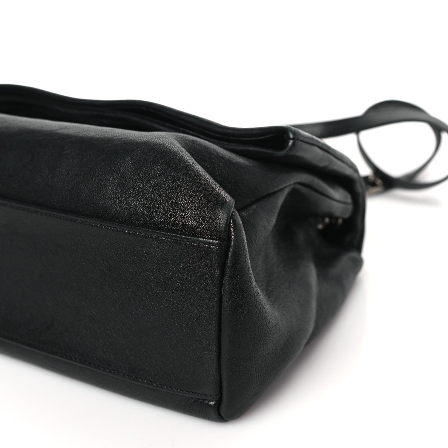 Saint Laurent Sheepskin Medium West Hollywood Monogram Fold-Over Bag Black 9 of 9