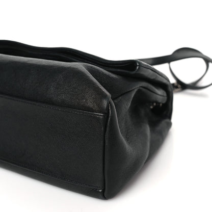 Saint Laurent Sheepskin Medium West Hollywood Monogram Fold-Over Bag Black 9 of 9