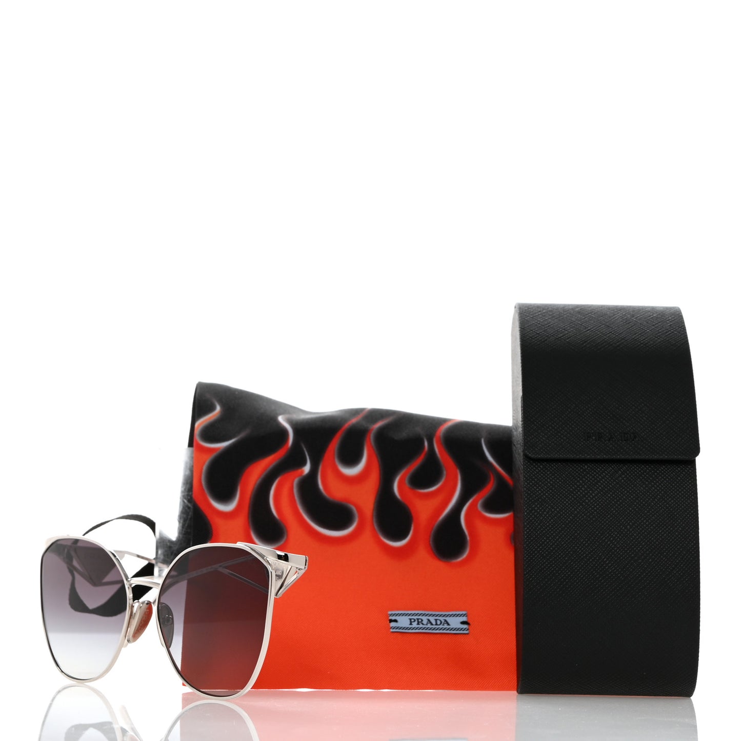 Metal Symbole Triangle Logo Sunglasses SPR50Z Silver Black