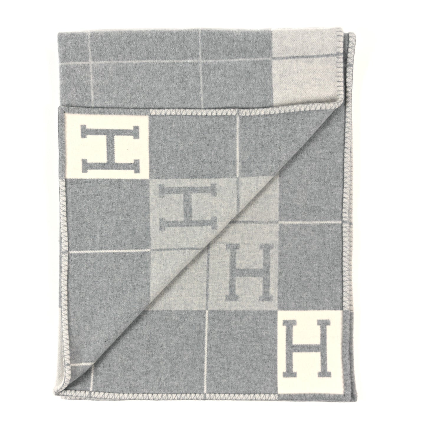 Wool Cashmere Avalon III Blanket Ecru Gris Clair