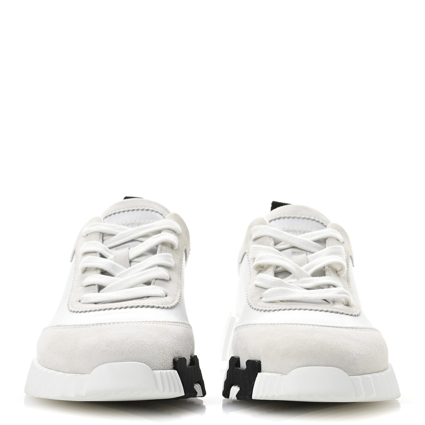 Calfskin Suede Goatskin Bouncing Sneakers 36.5 White