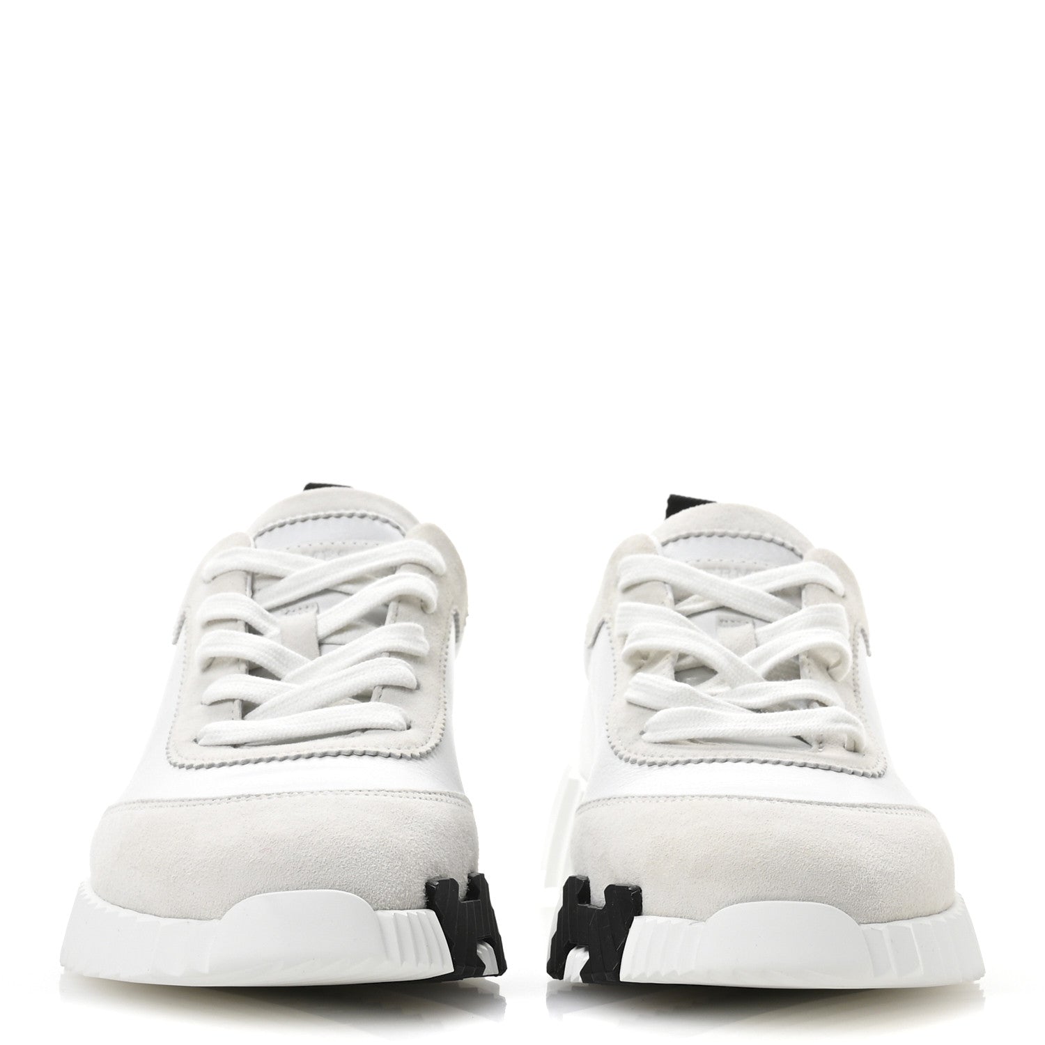 Hermes Calfskin Suede Goatskin Bouncing Sneakers 36.5 White 3 of 8