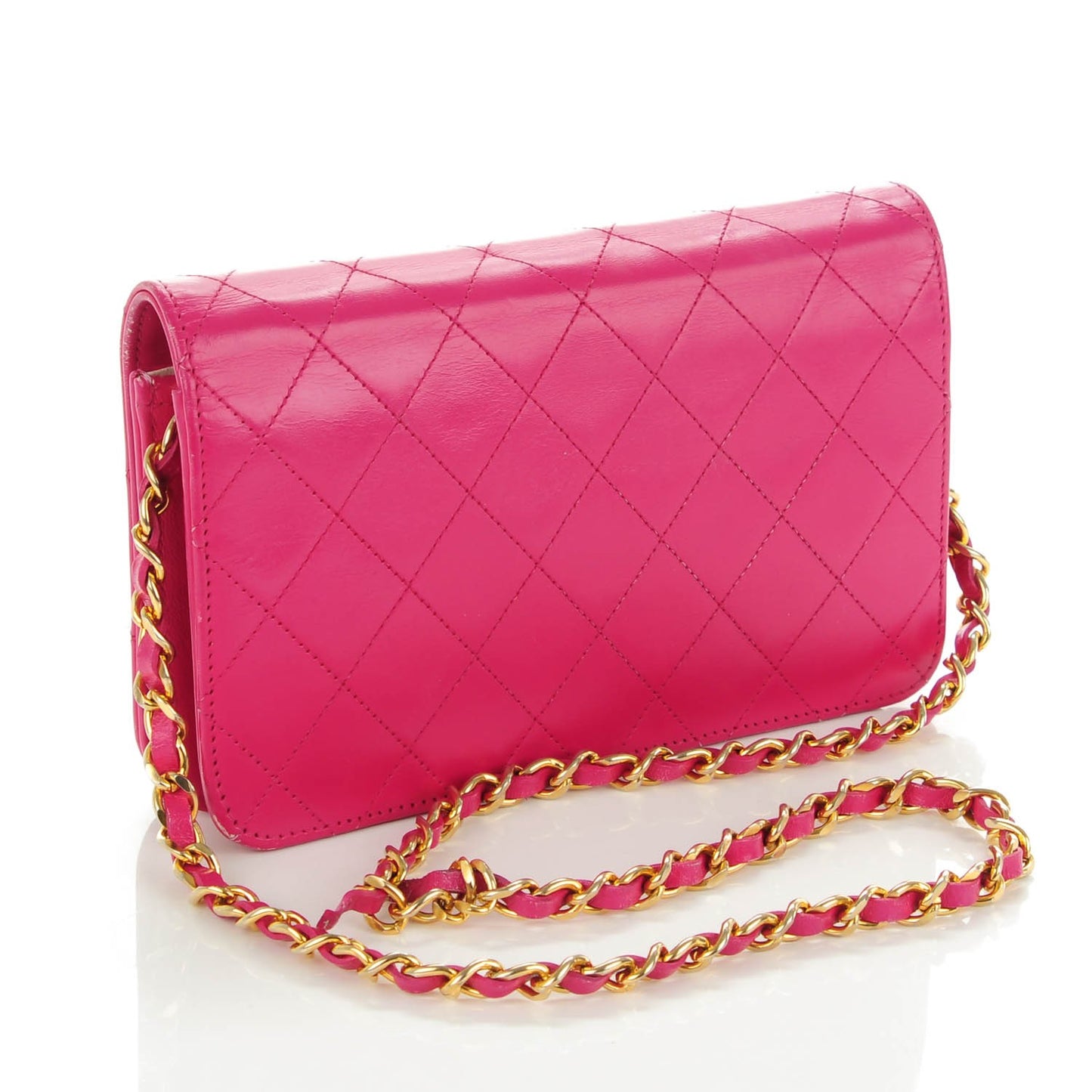 Lambskin Quilted Small Evening Flap Pink