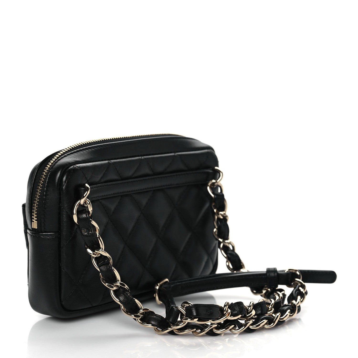 Chanel Lambskin Quilted Waist Bag With Pouch Black 3 of 10