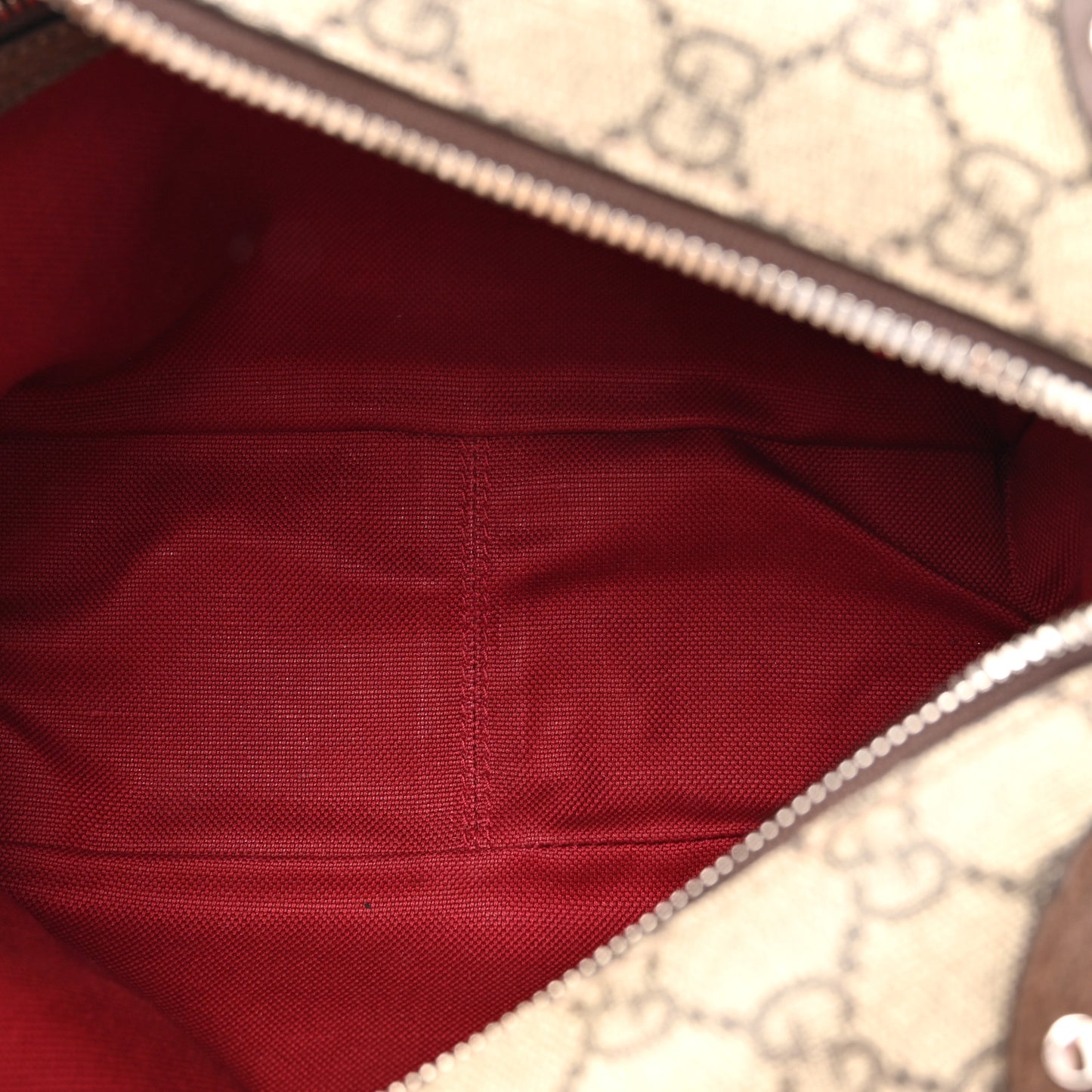 GG Supreme Monogram Textured Calfskin Square Messenger Bag Beige Ebony New Acero