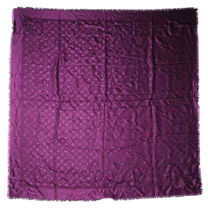 Louis Vuitton Wool Silk Monogram Shawl Cassis 2 of 4