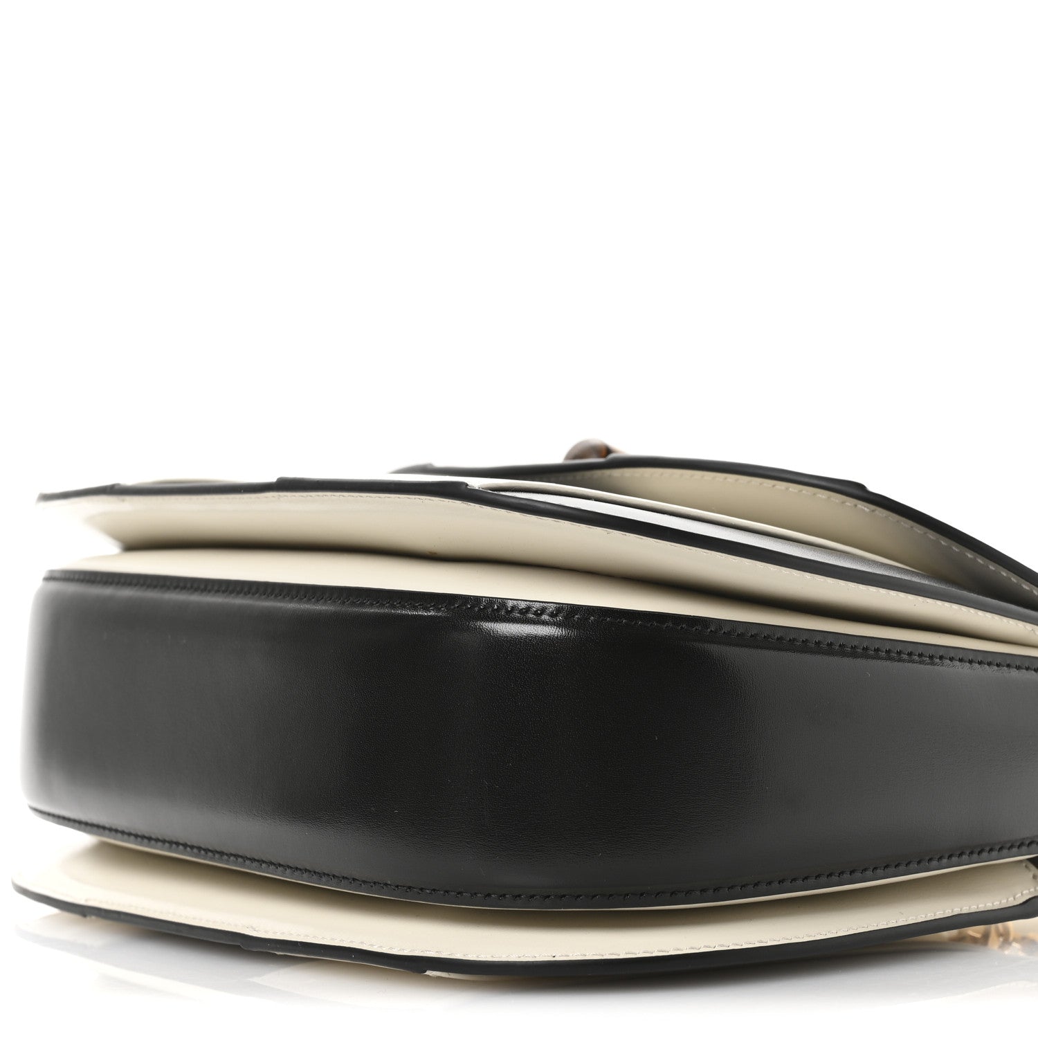 Gucci Boarded Dyana Lux Calfskin Web Monochrome Medium Bamboo 1947 Top Handle Bag Black White 9 of 9