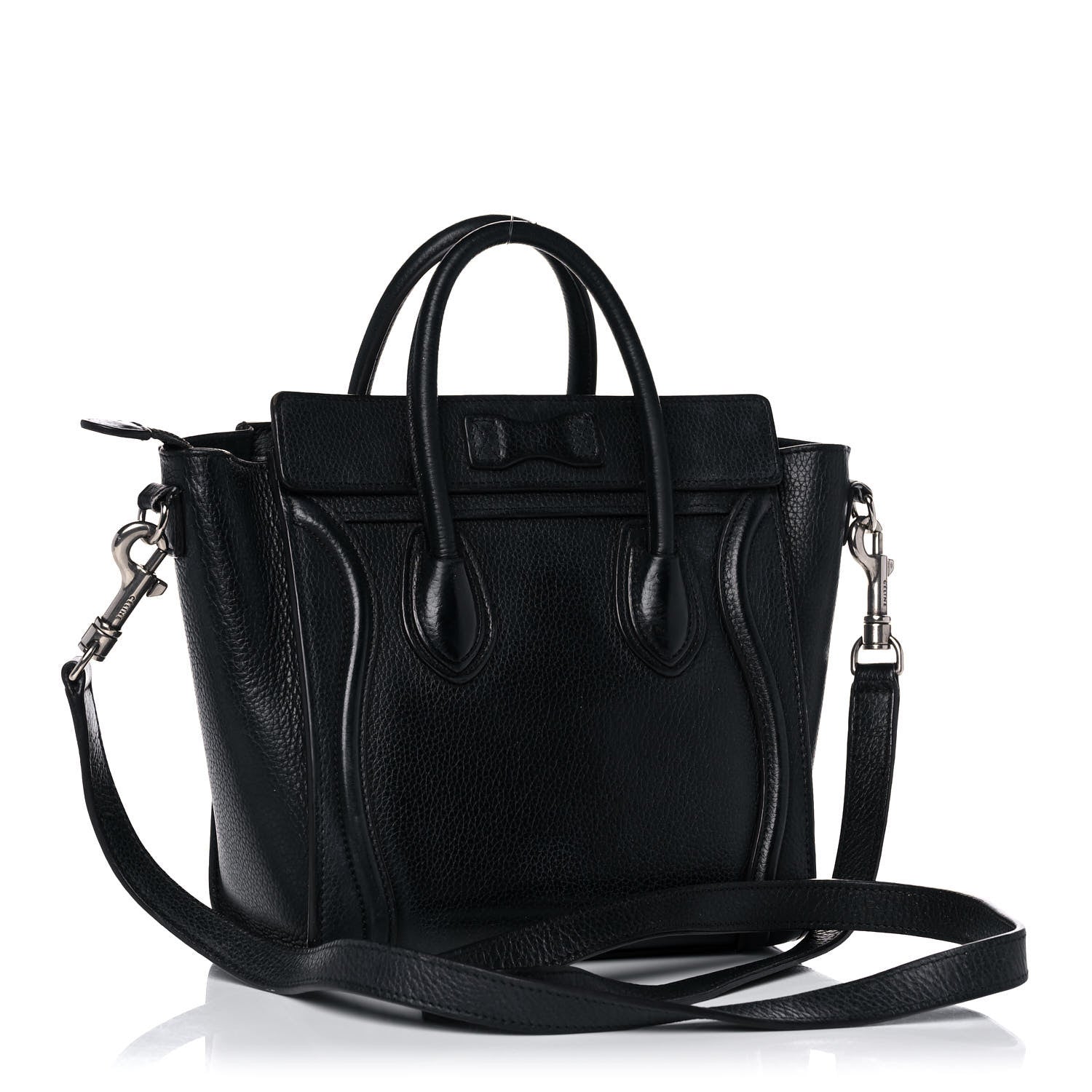 Celine Drummed Calfskin Nano Luggage Black 3 of 17