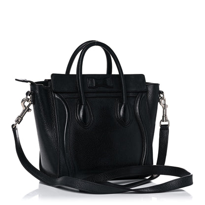 Celine Drummed Calfskin Nano Luggage Black 3 of 17