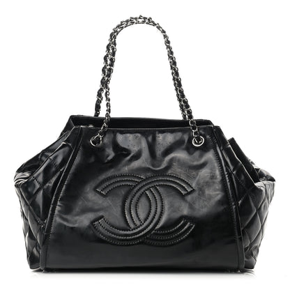 Chanel Vinyl Lipstick Ligne Accordion Tote Black 1 of 14