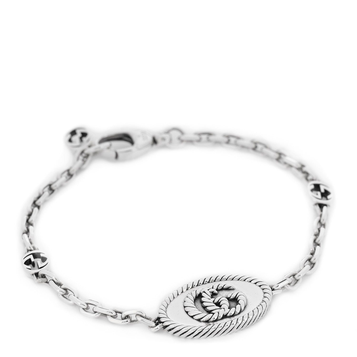 Gucci Sterling Silver Torchon Double G Bracelet 1 of 4