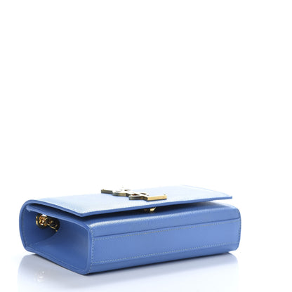 Saint Laurent Grain De Poudre Small Classic Monogram Kate Satchel Blue Clair 4 of 12