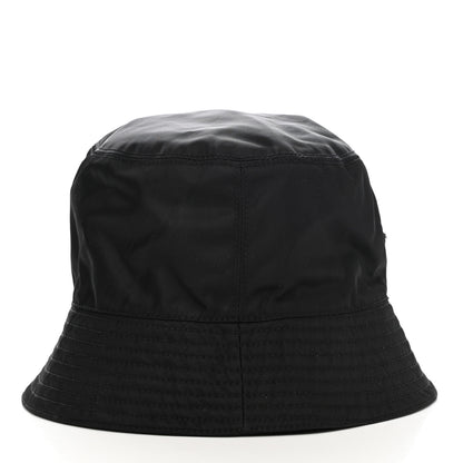 Prada Re-Nylon Metal Triangle Logo Mens Bucket Hat M Black 6 of 8