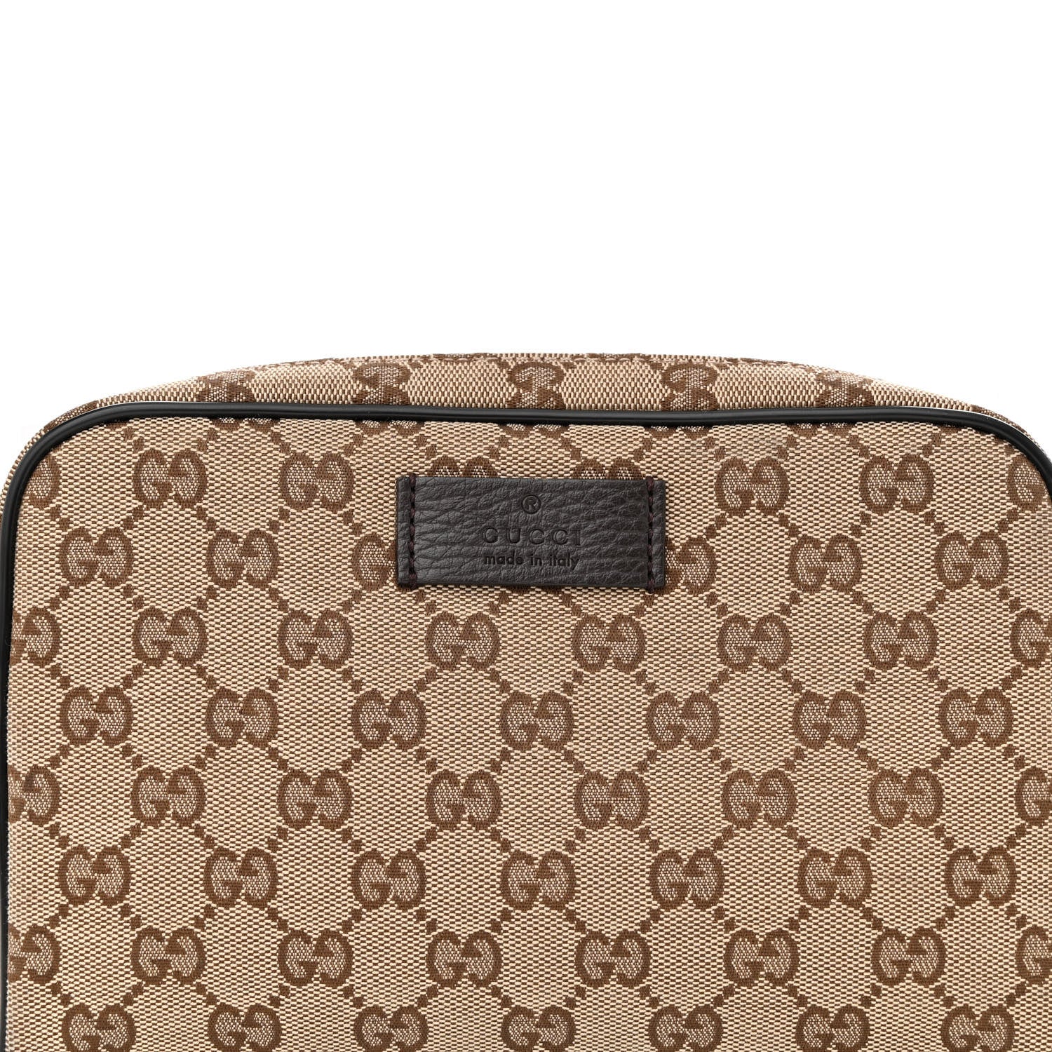 Gucci Monogram Dollar Calfskin Belt Bag Beige Ebony Testa di Moro Marrone Scuro 9 of 11