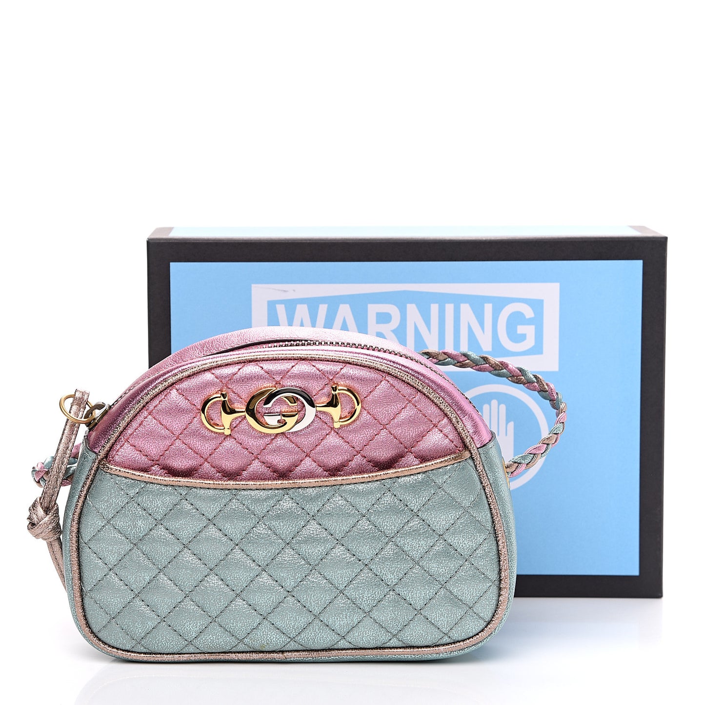 Laminated Nappa Trapuntata Mini Zumi Dome Shoulder Bag Rosa Lago Rame