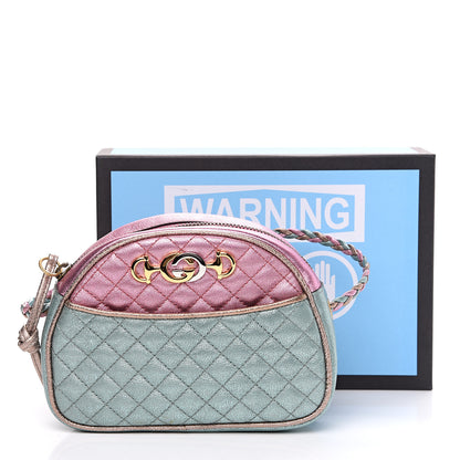 Gucci Laminated Nappa Trapuntata Mini Zumi Dome Shoulder Bag Rosa Lago Rame 9 of 9