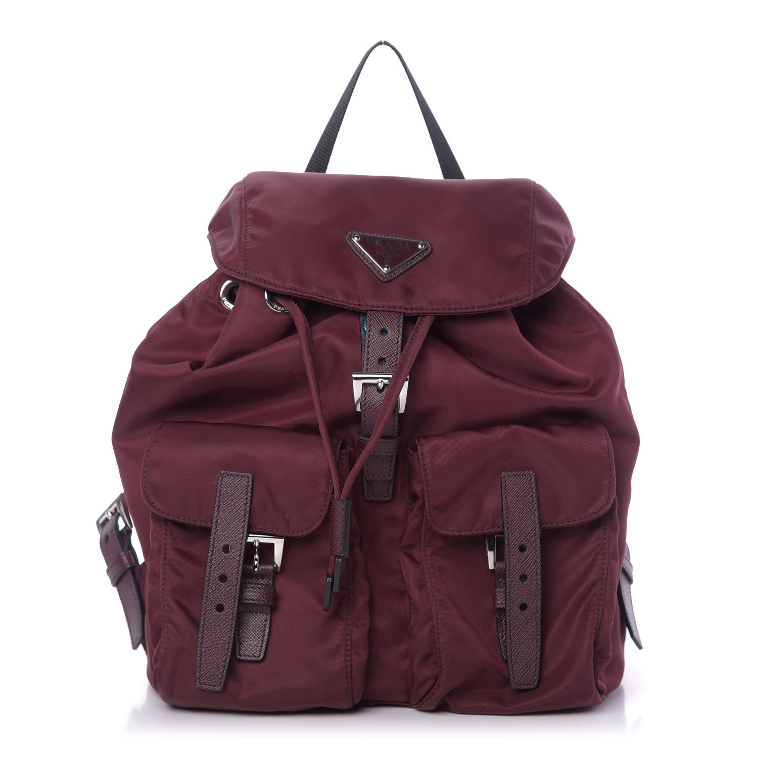 Prada Nylon Vela Small Backpack Bordeaux Black 1 of 9
