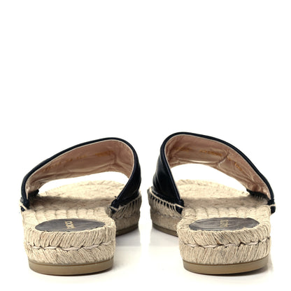 Gucci Nappa Matelasse GG Marmont Espadrille Slide Sandals 38 Black 6 of 12
