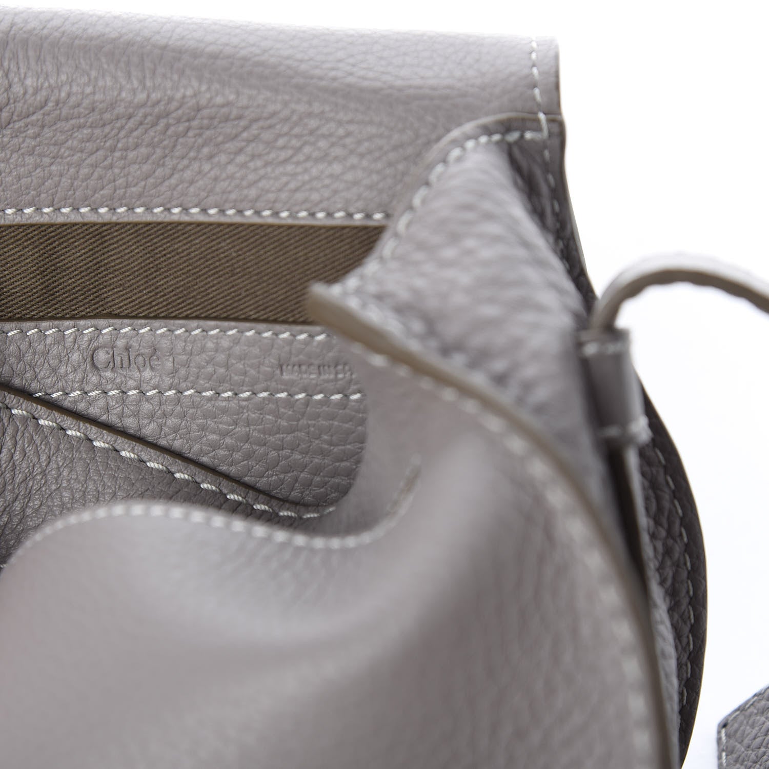 Chloe Calfskin Mini Marcie Round Crossbody Bag Cashmere Grey 9 of 10