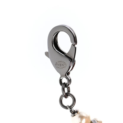 Chanel Crystal Pearl CC Braided Necklace Silver Pearly White 5 of 5