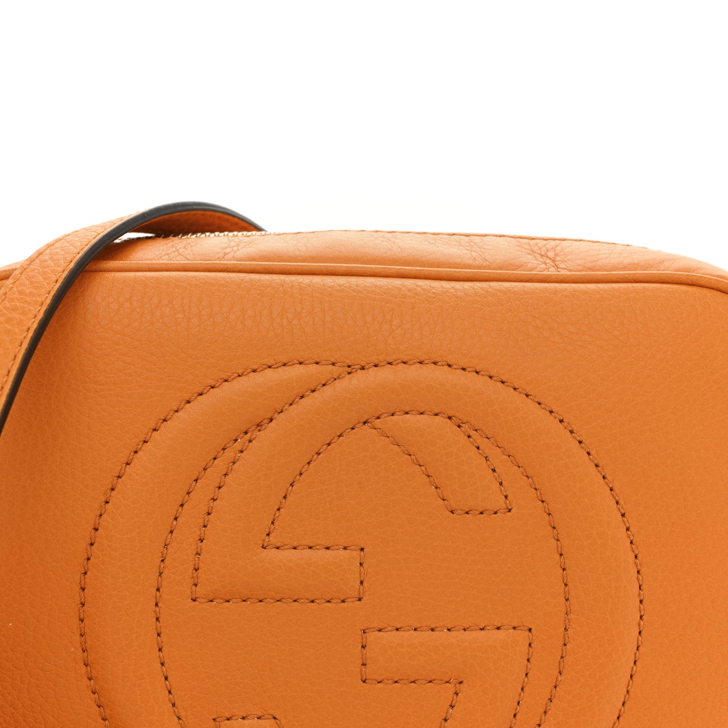 Pebbled Calfskin Small Soho Disco Bag Curcuma