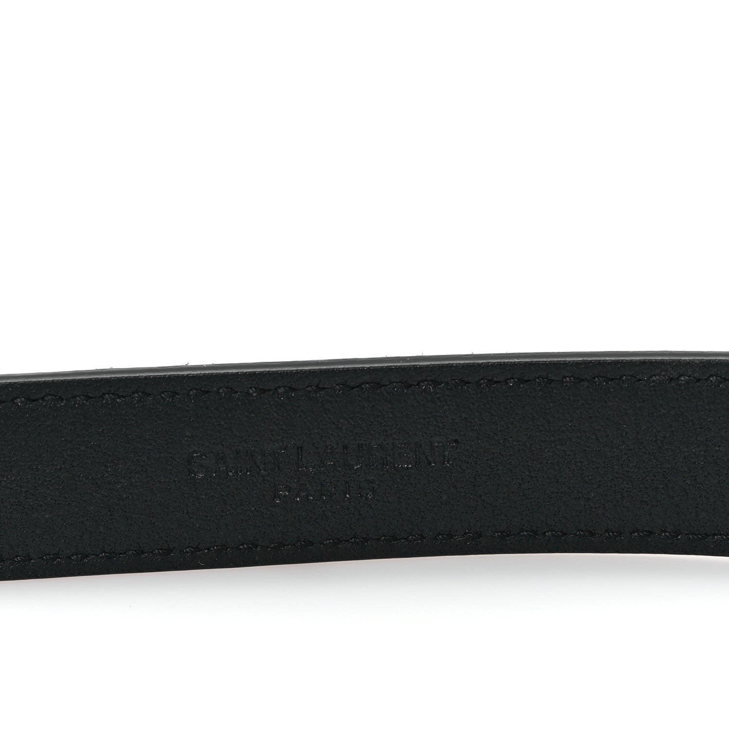 Saint Laurent Suede Calfskin Monogram Square Buckle Belt 90 36 Black 3 of 5