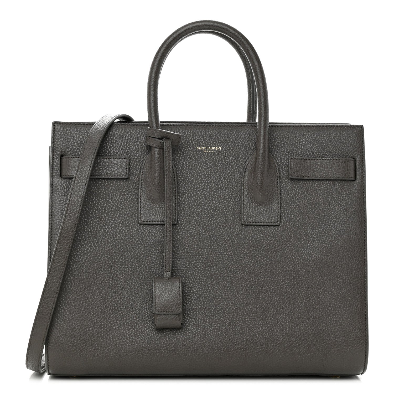 Saint Laurent Grained Calfskin Small Sac De Jour Charcoal 1 of 12