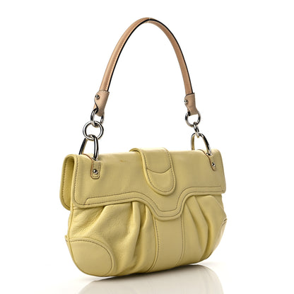 Salvatore Ferragamo Goatskin Gancini Shoulder Bag Citronella 2 of 9