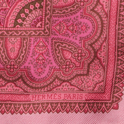 Hermes Silk Pocket Square Floral Pink 3 of 4