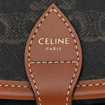 Celine Triomphe Canvas Medium Folco Bag Tan 6 of 10