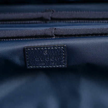 Gucci GG Supreme Monogram Textured Dollar Calfskin Web Savoy Cabin Plus Trolley Beige Blue 5 of 9