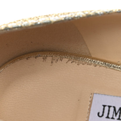 Jimmy Choo Glitter Fabric Romy Pumps 39 Champagne 9 of 11
