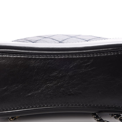 Chanel Aged Calfskin Quilted Small Gabrielle Backpack Blue Black 9 of 10