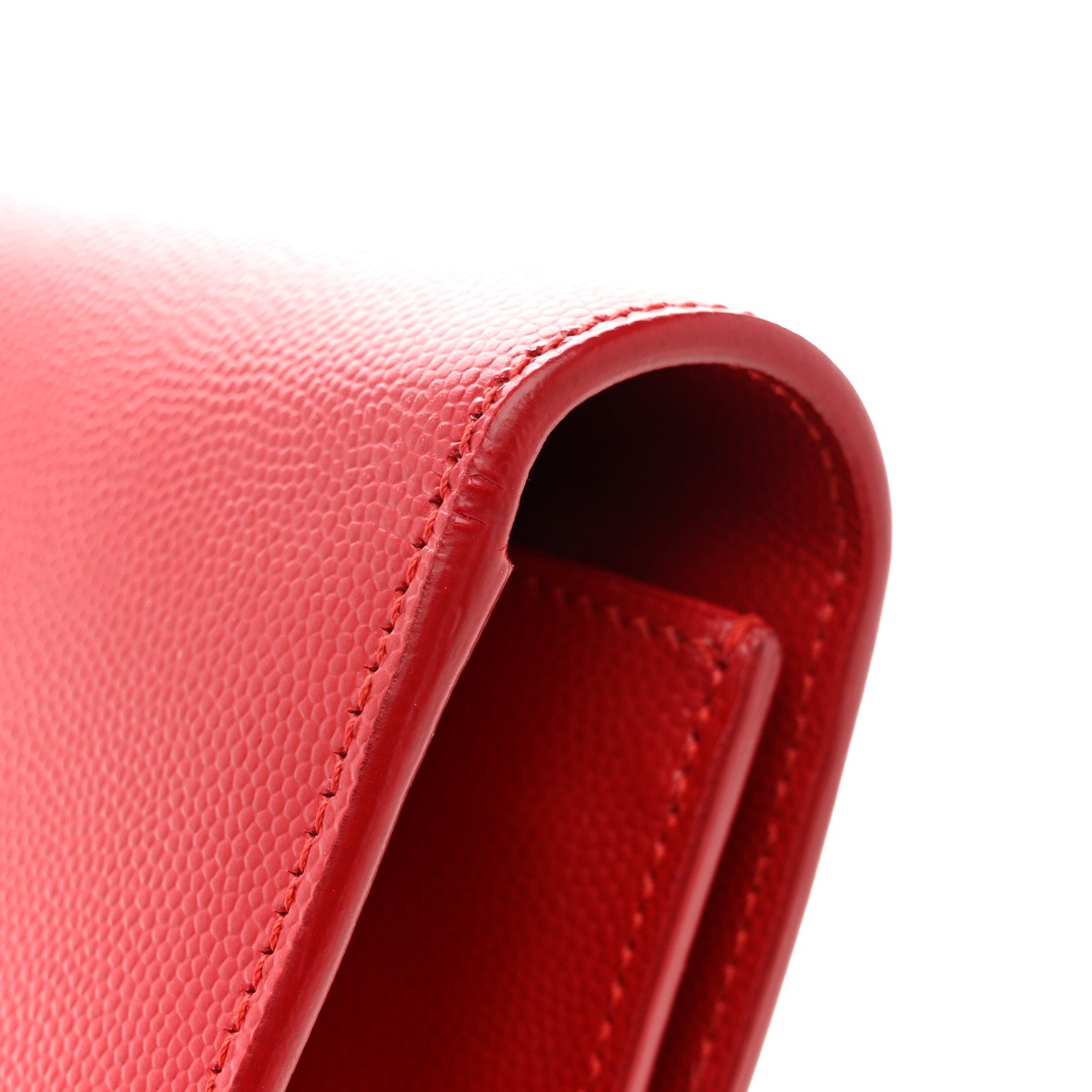 Saint Laurent Grain De Poudre Classic Monogram Cassandre Clutch Dark Red 9 of 11